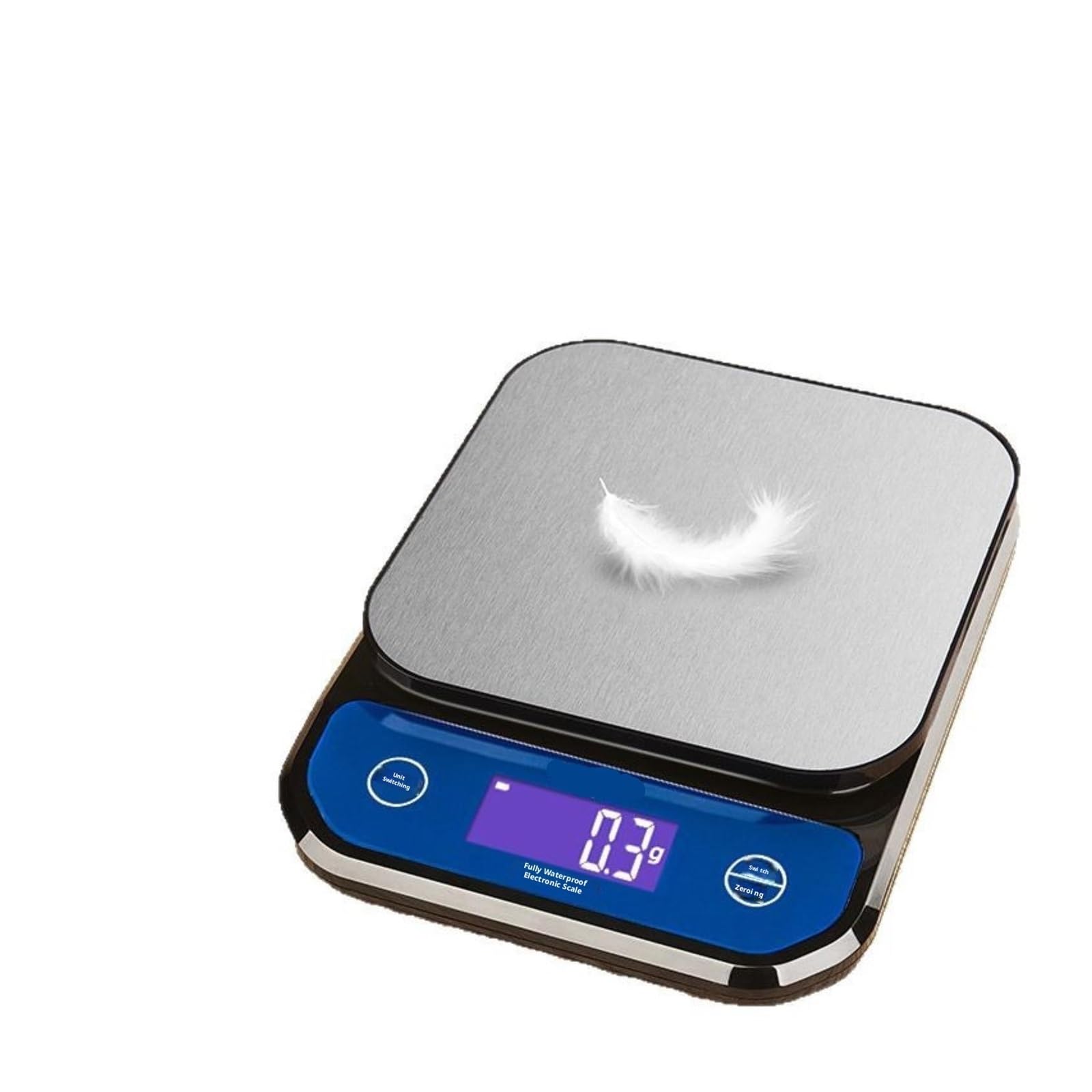 Báscula digital, Báscula de cocina digital 10 kg, báscula impermeable para alimentos con alta precisión 0,1 g para preparación comidas, LCD(【1kg/0.1g 】)