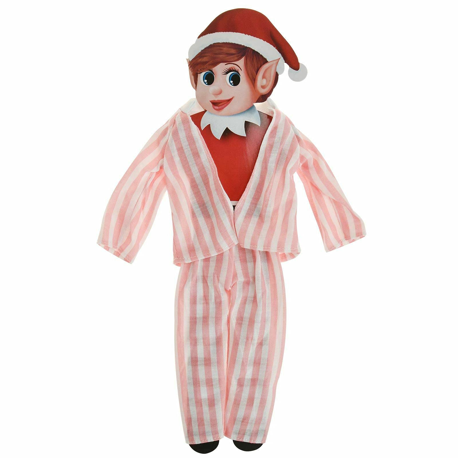 Elves Behavin' Badly Elf Nightware Striped Pyjamas - Pink