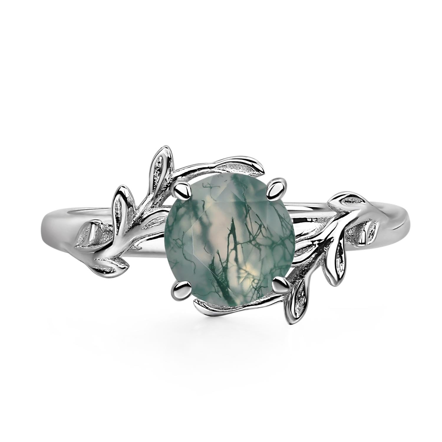 LUO 925 Sterling Silver Birthstone Ring