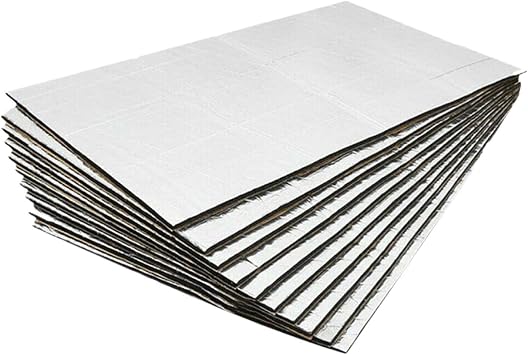 MagiDeal 10Pcs Car Heat Sound Deadening Insulation Mats, Foil Insulation Sheets ,Sticky Heatproof Sound Deadening Mats for Vehicles