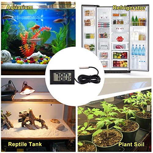 Qooltek Digital LCD Thermometer Temperature Gauge Aquarium Thermometer with Probe for Vehicle Reptile Terrarium Fish… - Image 8