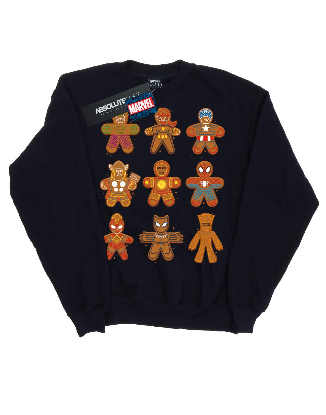 Marvel Jungen Avengers Christmas Gingerbread Sweatshirt Navy Blau 9-11 Years