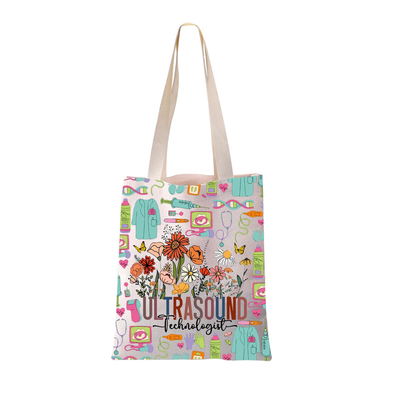 CafePress 'Because Sonographer' Natural Canvas Tote Bag - Reusable Shopping Bag, 2 Sizes - View #8