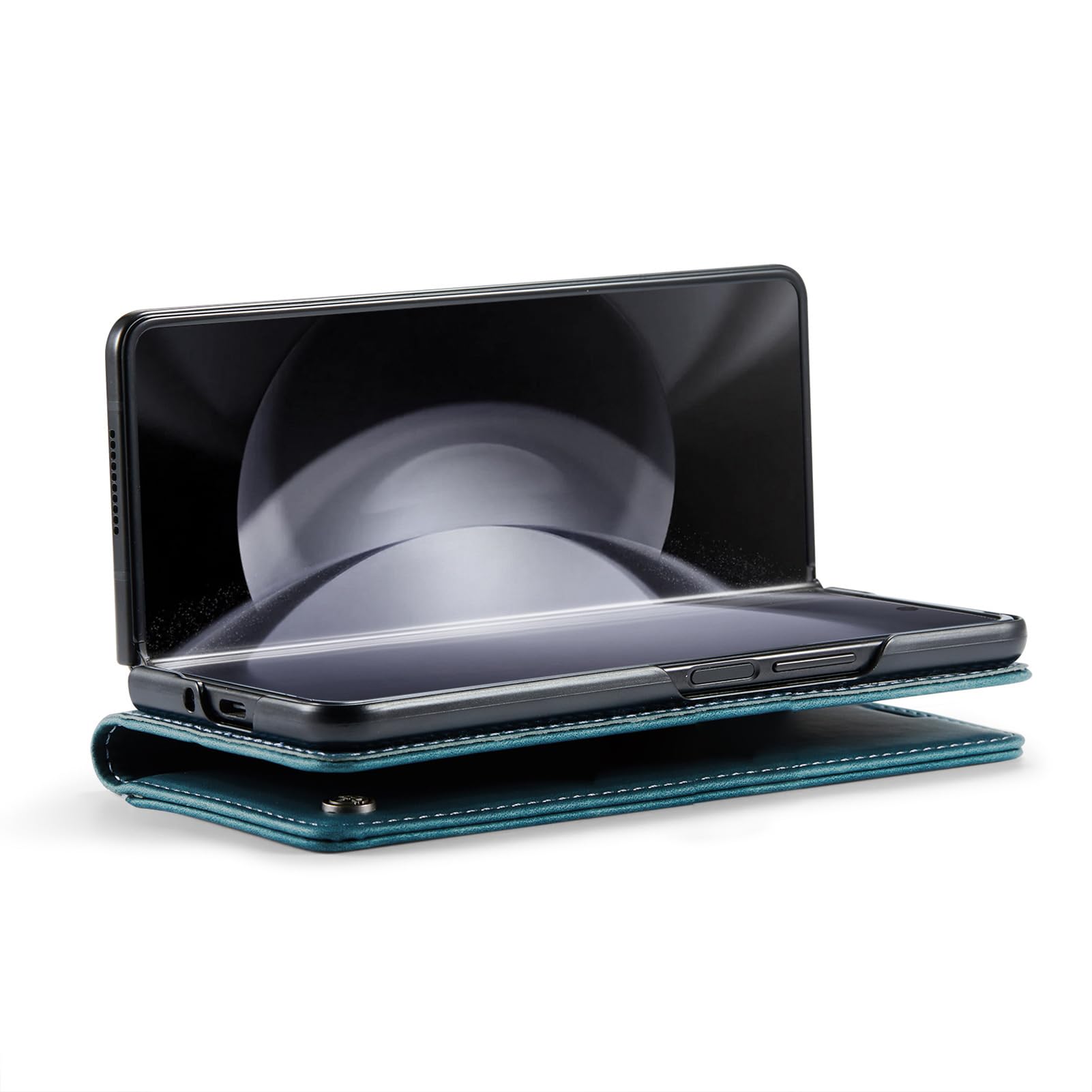 Custodia A Portafoglio For Samsung Galaxy Z Fold 8 Ultra, Pelle Smerigliata Flip Folio Funzione Stand Cover Business Antiurto Protezione Bordo Rialzato Guscio Interno(Blue)