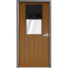 RYB HOME Classroom Door Window Cover, Blackout Shades for Classroom Windows and Doors Cover Lockdown Shades, Room Darkening Design Blocks Views, W 26 x L 18 inches, Black, 1 Panel