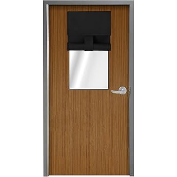 RYB HOME Classroom Door Window Cover, Blackout Shades for Classroom Windows and Doors Cover Lockdown Shades, Room Darkening Design Blocks Views, W 26 x L 18 inches, Black, 1 Panel
