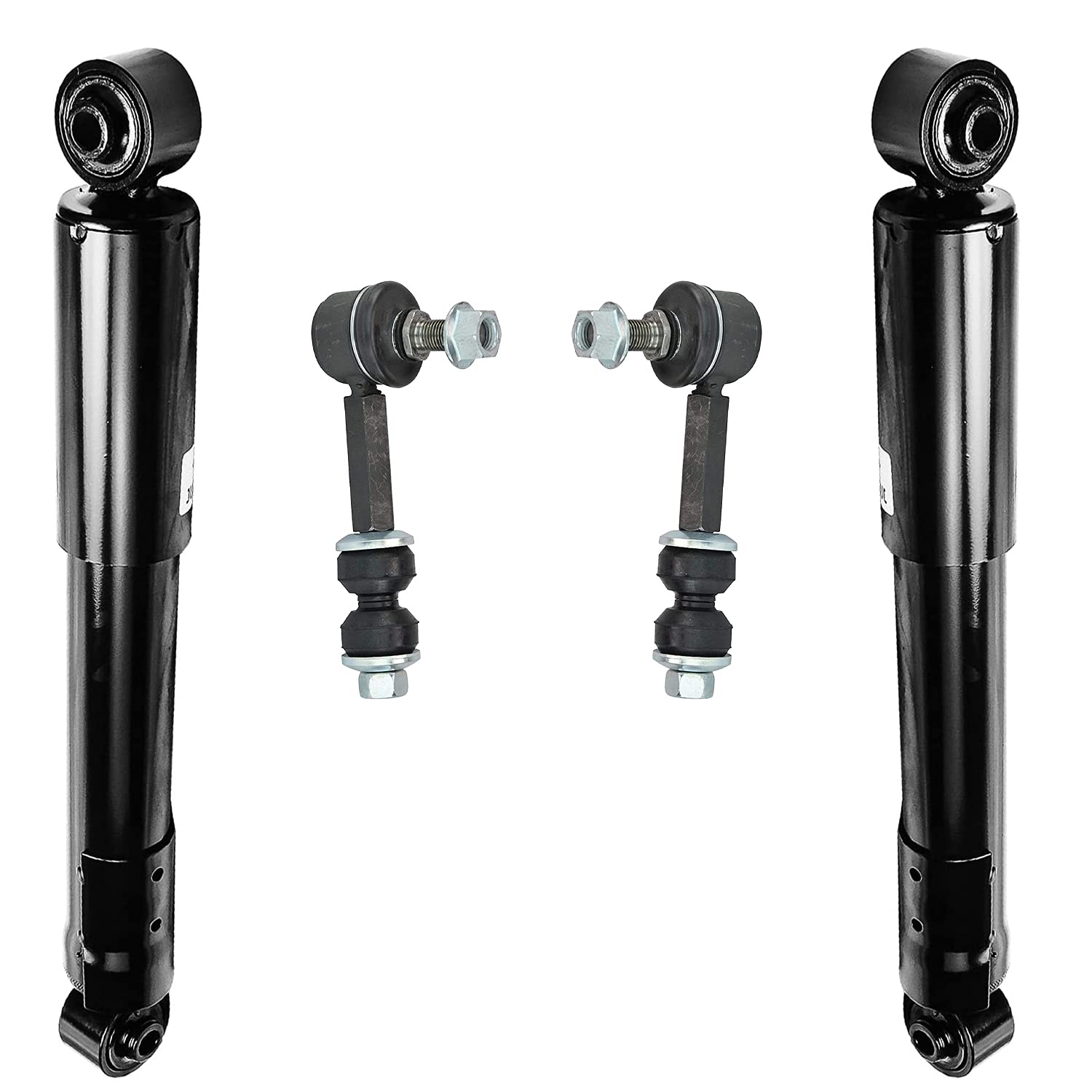 Detroit Axle - Rear Shock Absorbers Kit for 2006-2018 Toyota RAV4, 2007 2008 2009 2010 2011 2012 2013 2014 2015 2016 2017, 2 Shock Absorbers 2 Sway Bar End Links Replacement