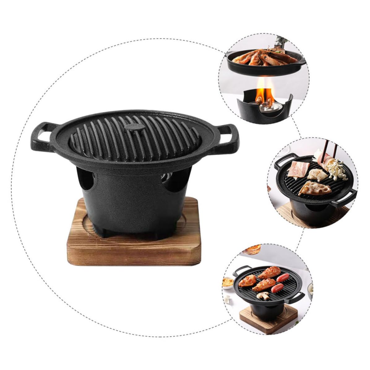 Piccolo Fornello da Barbecue per Uso Interno in Alluminio e Legno