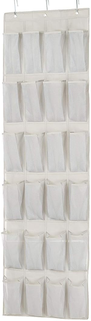 Amazon Basics Organizador de Zapatos de tamaño Mediano para 24 Zapatos, para Colgar sobre Puertas, 48 x 170.7 cm, Gris