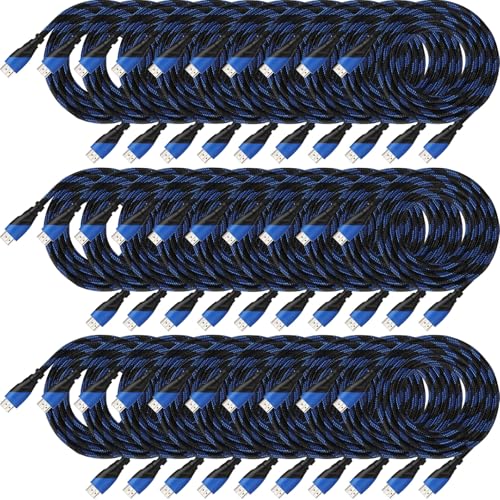 Kanayu 30 Pack 4K Cable Compatible with HDMI Port Electronic Cable for High Speed Transmitting 18Gbps Braided Cord Compatible with Projector, PS5, PS4, Laptop, Monitor, Television, Computer (10 ft)