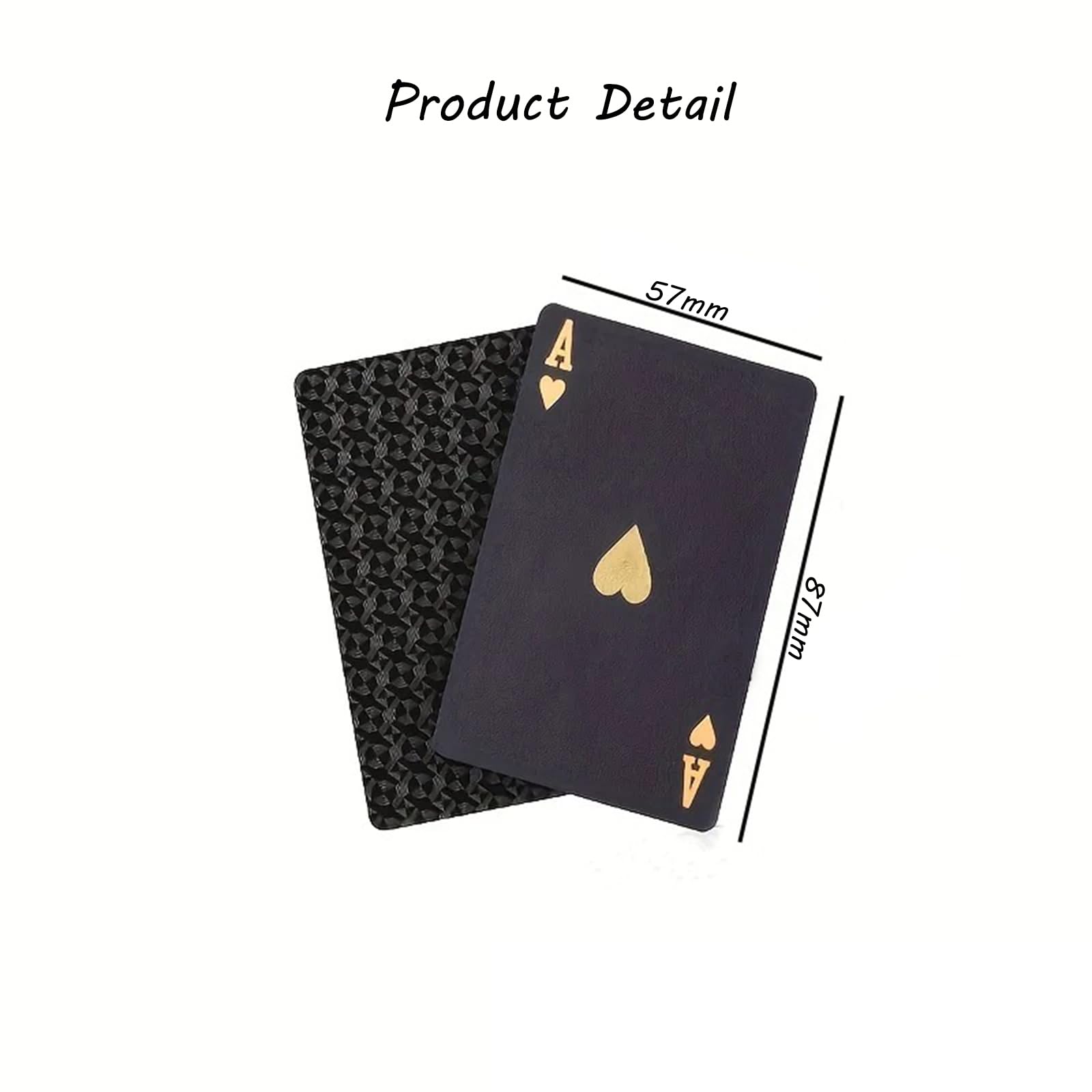 JNGTKL Black Gold Deck Of Cards, Waterproof Playing Cards, 87x55mm, For Family & Friends, Ages 12+ - Image 2