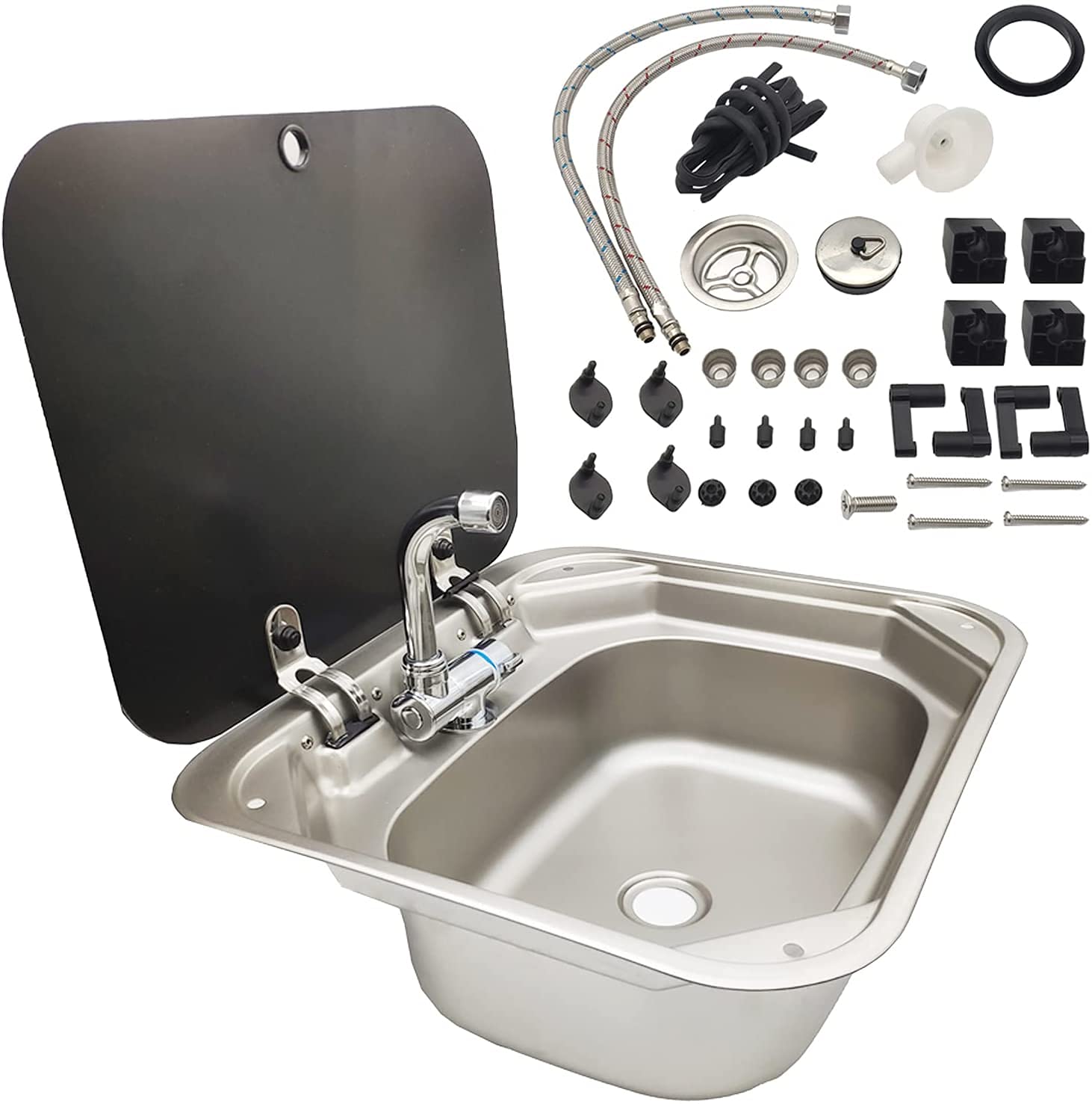 Buy JWGUTS RV Hand Wash Sinks, Single Stainless Steel Kitchen Basin