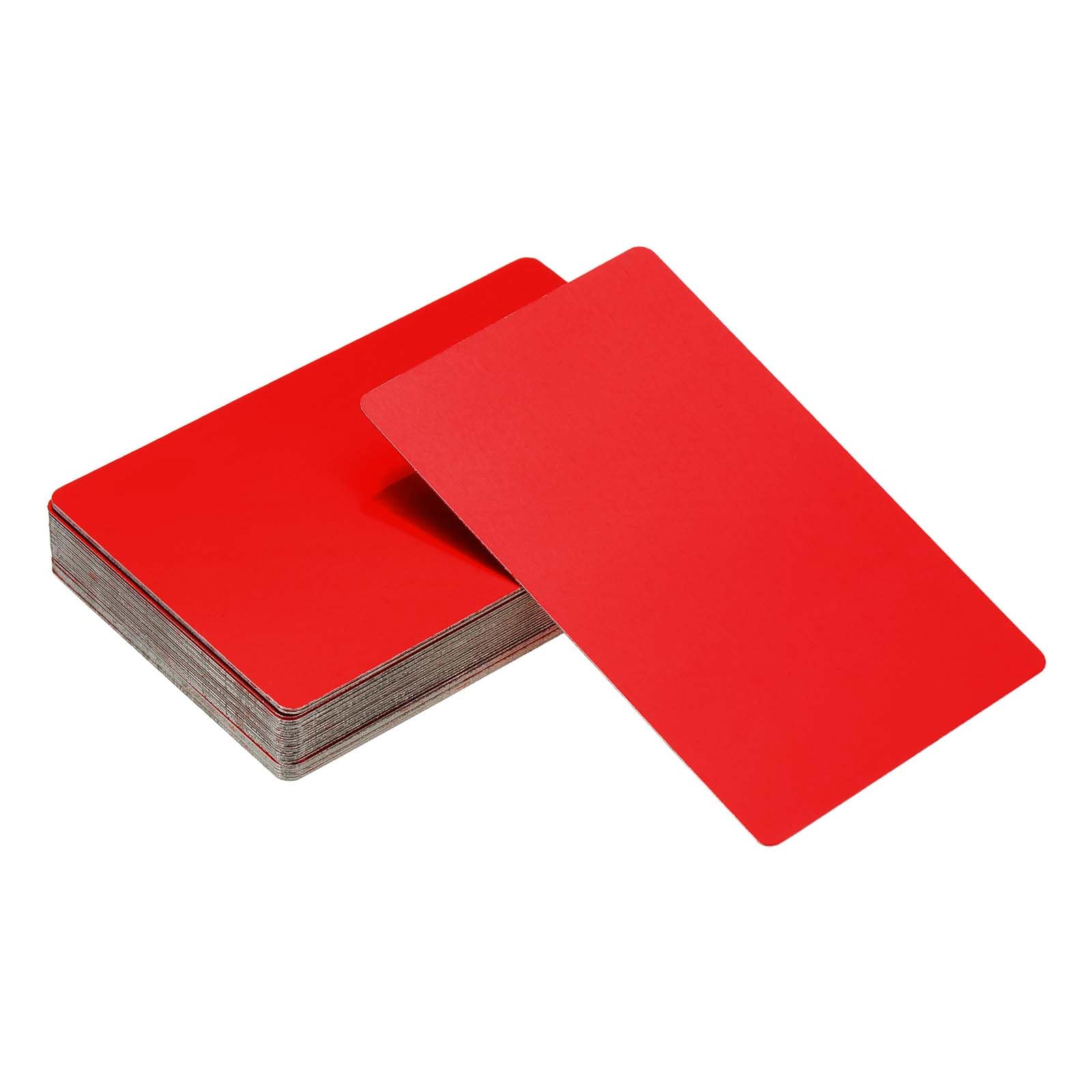 YELARXI Metal Business Card Blanks Aluminum Laser Engraving Business Cards, 86 x 54 x 0.2 mm Fit for Office Name DIY Printing (60 Pack, Red) — image 1