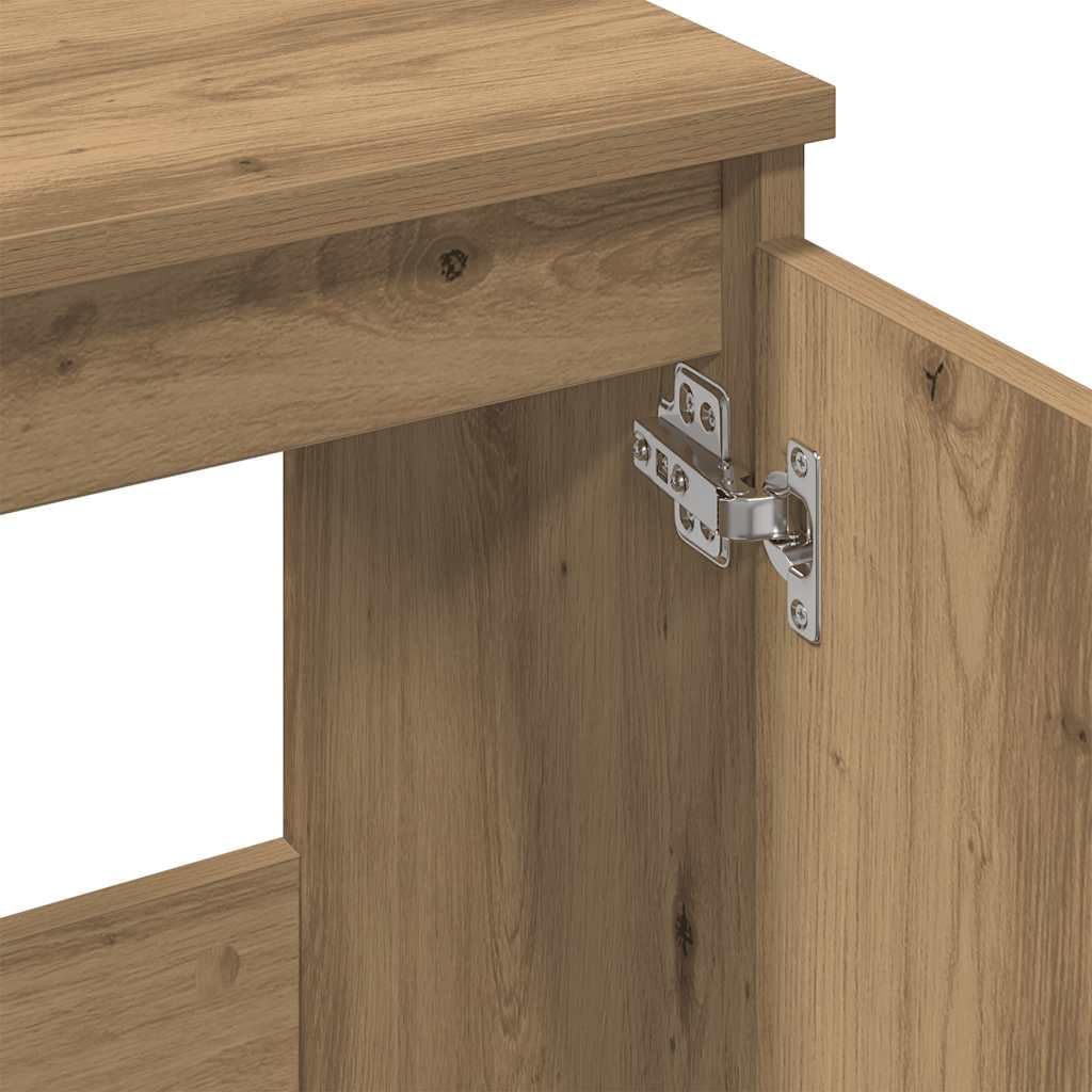 vidaXL Waschbeckenunterschrank, Waschtischunterschrank mit Stauraum, Unterschrank Holzbeine für Badezimmer, Badschrank Badezimmerschrank, Artisan-Eiche Holzwerkstoff