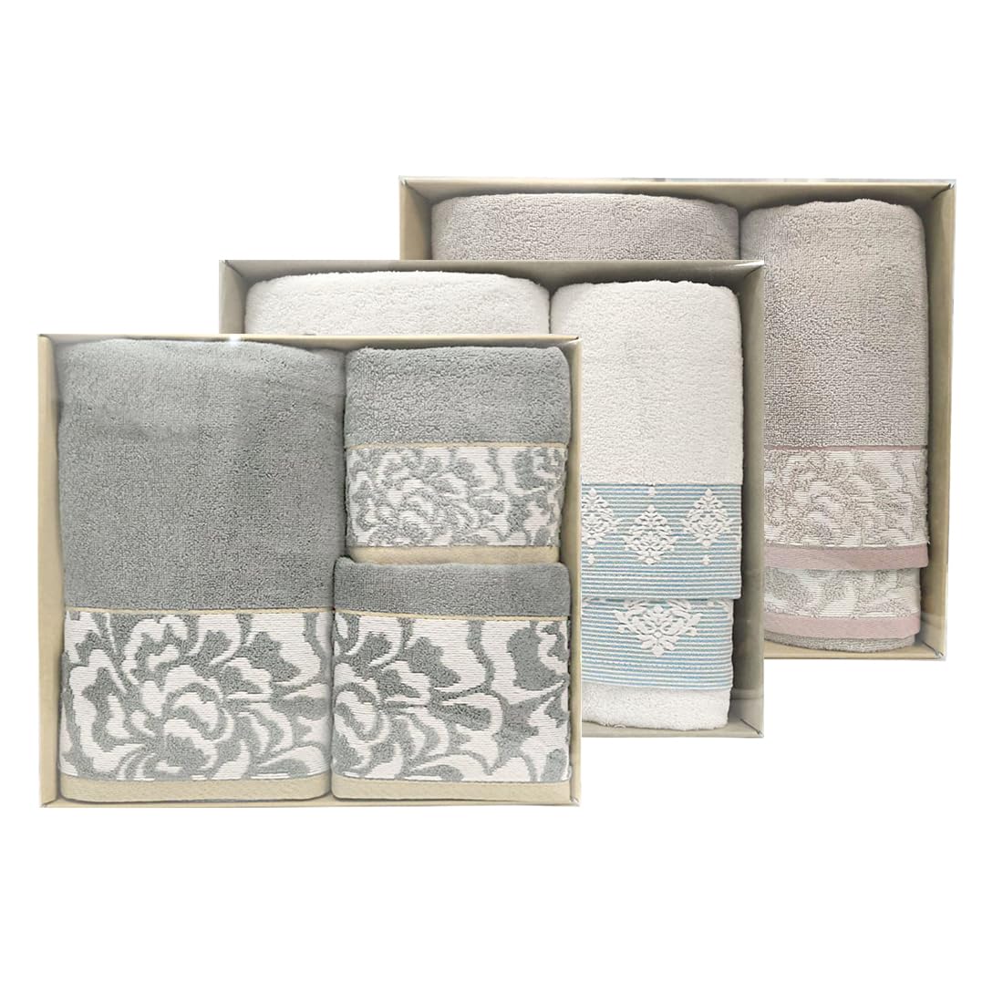 Set di asciugamani da bagno singolo x3 (vanità + lavabo + bagno) 100% cotone, asciugamani per WC, regalo per nuova casa, regalo per famiglia e amici, casa, per l'igiene (rosa)