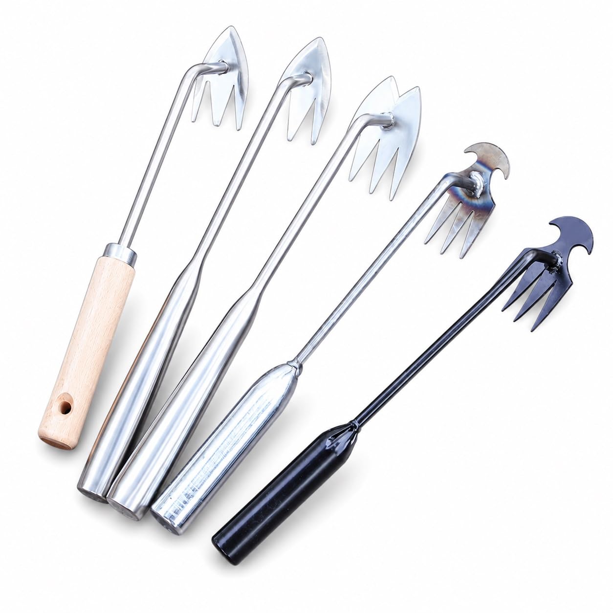 Sarchiatore Manuale Professionale in Acciaio Inox - Estirpatore Erbacce con Manico in Legno o Ferro per Giardino e Prato - Attrezzo Multifunzione 30/40/50cm(Stainless Steel)