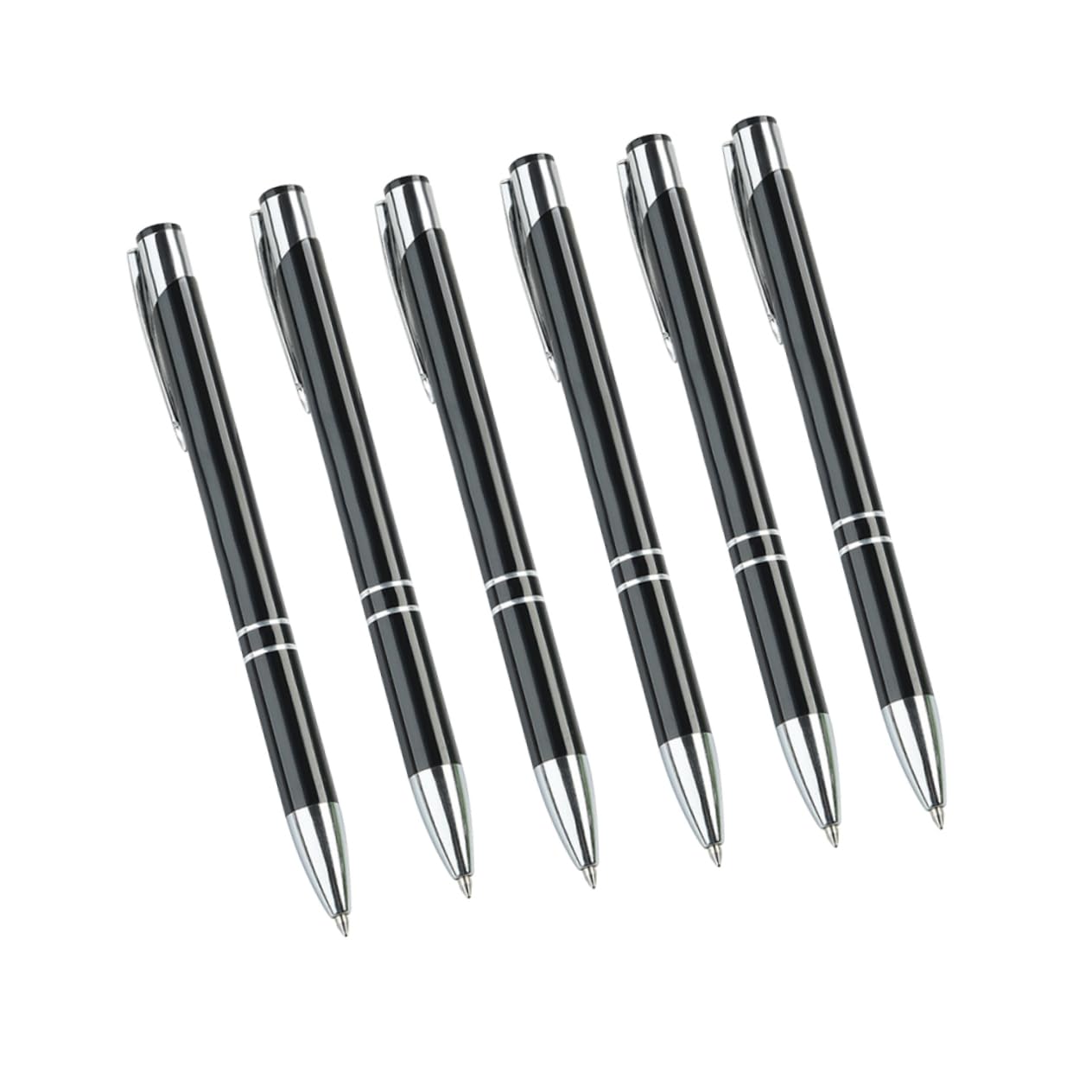 Ciieeo 3 Set Penna A Sfera Inchiostro Metallo Punta Fine Penne Nere Retrattili Scuola Ufficio Clip 6 Pezzi * 3