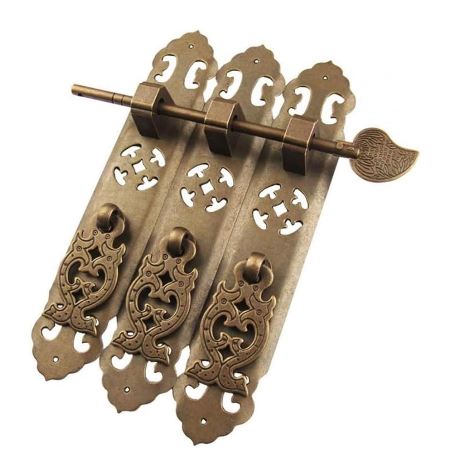 VOPLIVAT Vintage Brass Cabinet Drawer Pulls, Brass Straight Door Handle for Cabinet Wardrobe Multicolor(Bronze)