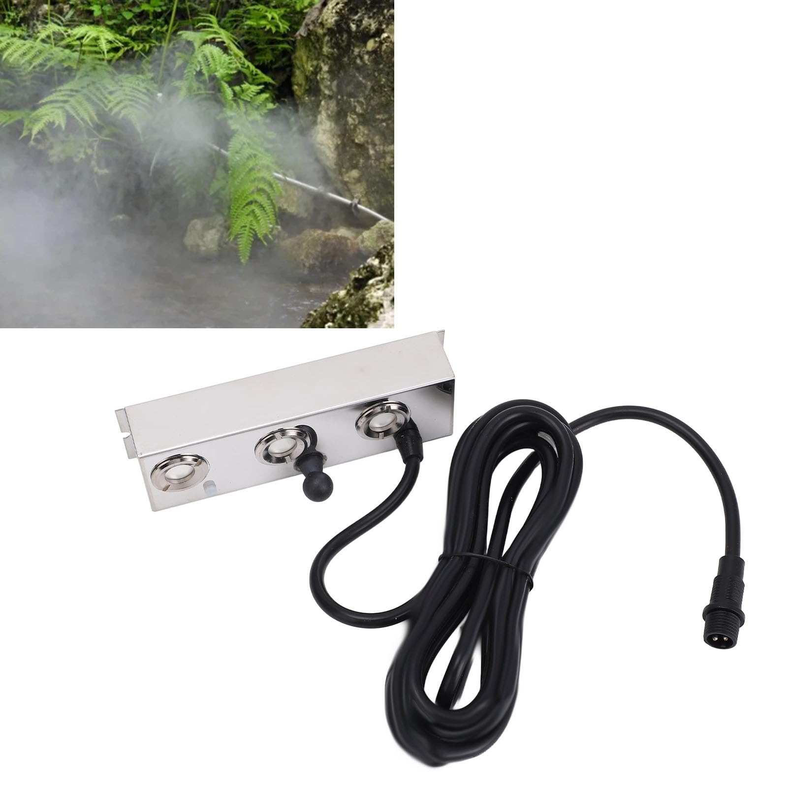Umidificatore nebulizzatore a ultrasuoni, generatore di Nebbia a 3 Teste con Cavo da, nebulizzatore a ultrasuoni da 36 V per laghetti da Giardino e terrari, generatore di nebbi