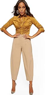 New York & Co. Women's Shirred Madison Stretch Shirt - Secret Snap - 7Th Avenue - coolthings.us