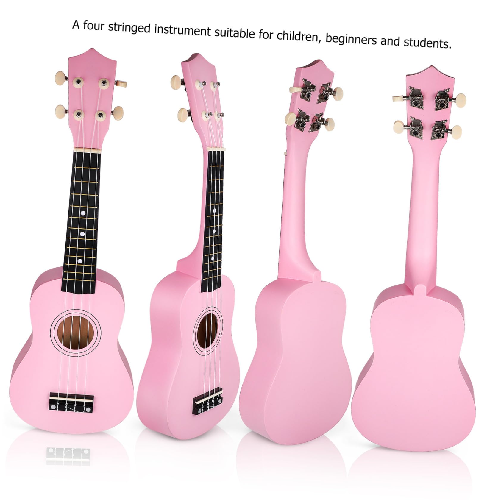 Ukelele Hawaiano Principiantes Rosa de 21 Pulgadas para Niño Niña