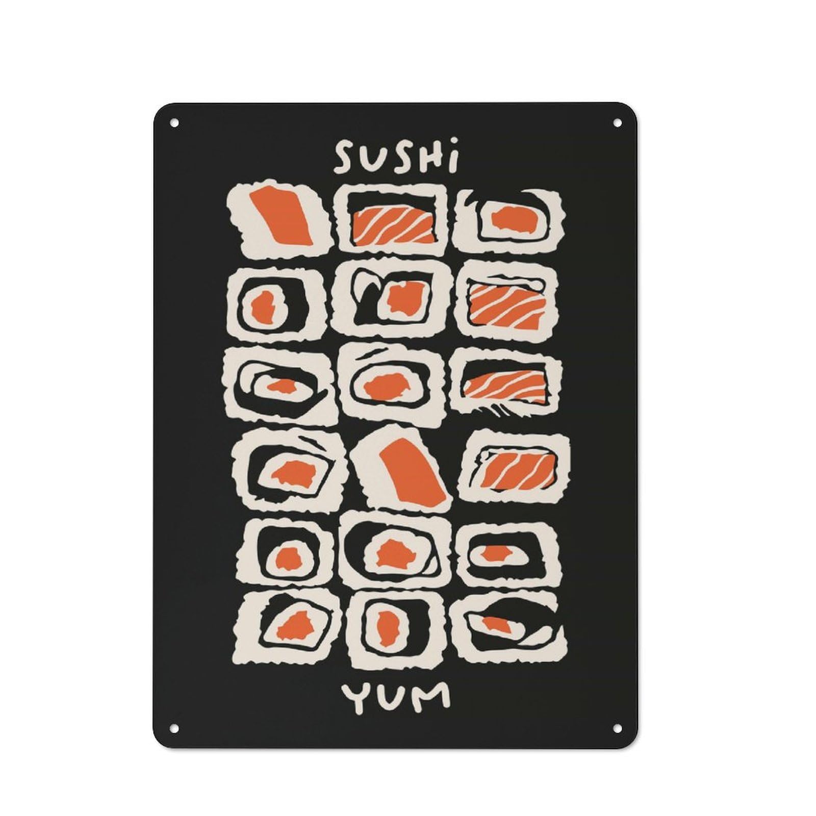Junmoney Style-8 For Café Or Restaurant, Sushi Yum Retro Metal Sign 40X30cm, Gift For Café Owners And Decorators During The Christmas Season