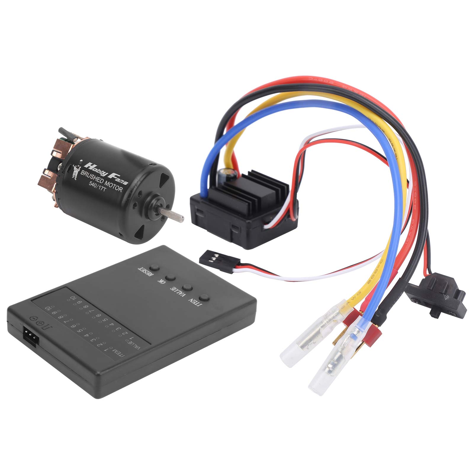 80A szczotkowana karta programowania ESC, zestaw szczotkowanego silnika 17T wodoodporny pasuje do samochodu RC 1/8 1/10