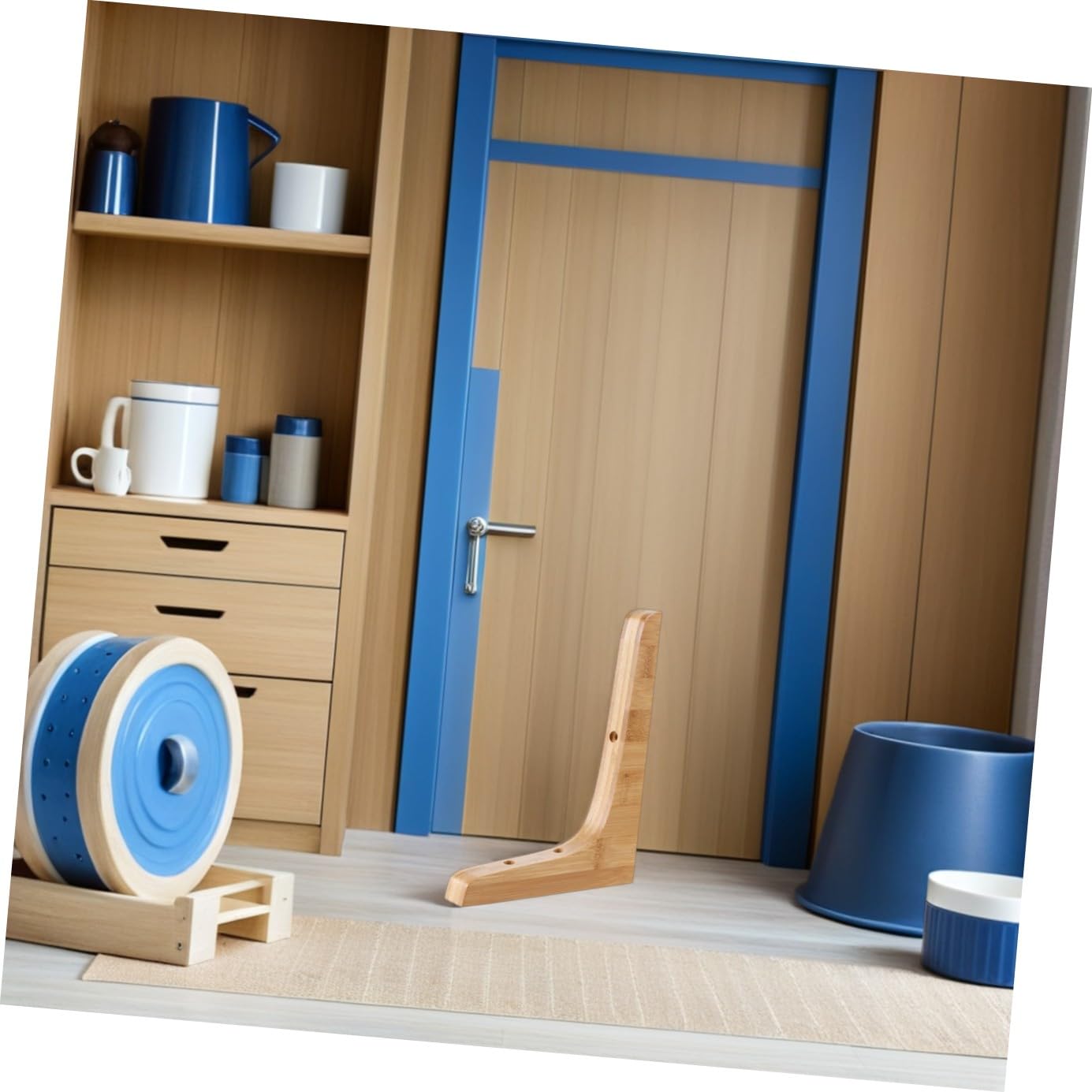 Anneome Supporti per Mensole in Legno Massello Triangolari 2 Pezzi, Staffe Robuste per Carichi Pesanti, per Soggiorni e Uffici Design Elegante e Versatile