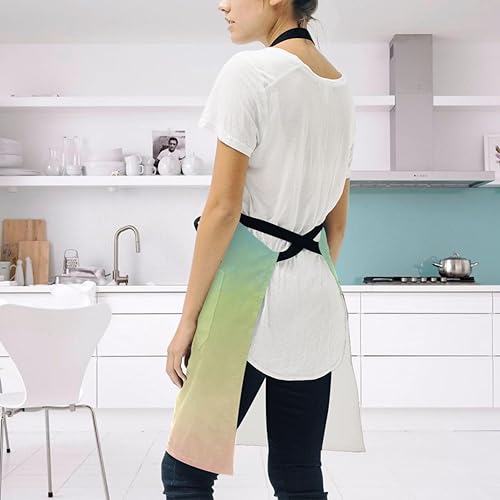 Miniatura 3 de RPLIFE Lindos animales de granja en blanco sobre verde delantales de lona con bolsillos, baberos para barbacoa, delantal impermeable, delantal de