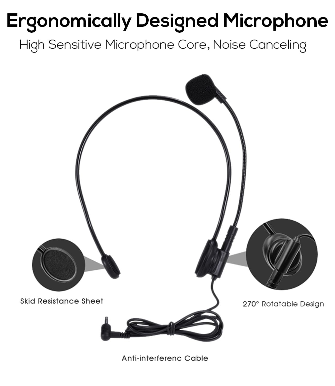 Sprachverstärker mit kabelgebundenem Mikrofon Headset, Stimmverstärker Tragbarer SHIDU M500 Mini-Lautsprecher Pa Speaker, wiederaufladbarer 2000mAh Verstärker für Lehrer, Reiseleiter, Yoga