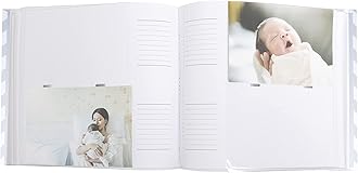 Pearhead Baby Photo Album, Holds 200 Photos, Gray Chevron, Grey Chevron