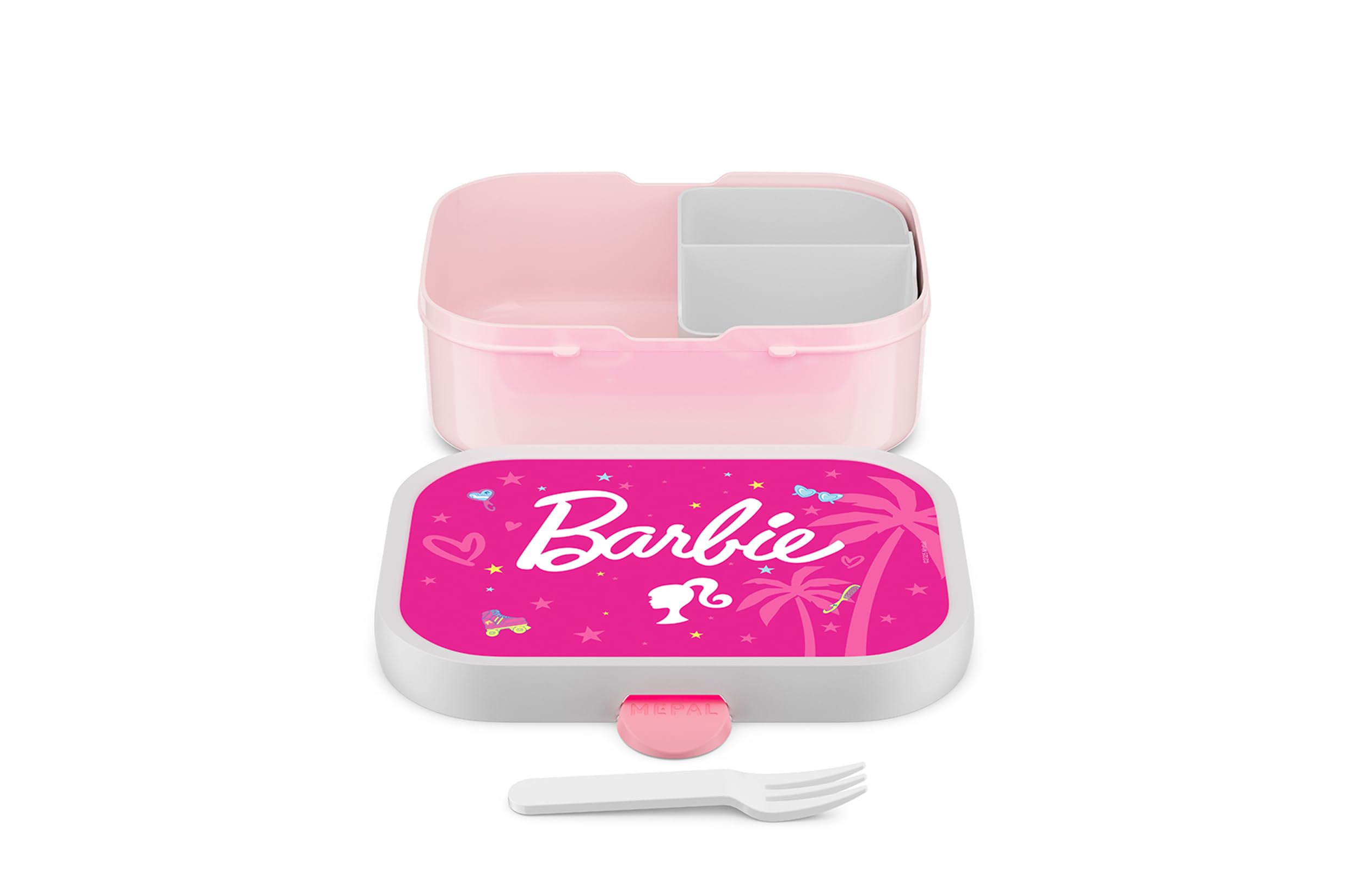 Mepal Pudełko na Lunch dla Dzieci Campus, Pudełko Bento, na Przekąski z Zapięciem na Klips, bez BPA, Nadaje się do Mycia w Zmywarce, 750 ml, Barbie