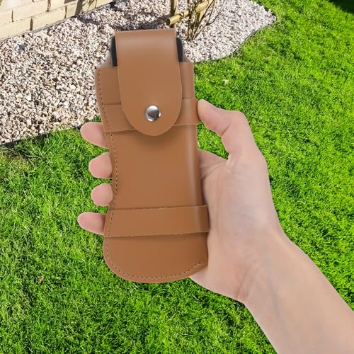 M METERXITY 4er-Pack Messerscheide für Gürtel, tragbare PU-Leder Gürtelschlaufe Klappmesser Scheiden, Gürtelmesserhalter für Outdoor/Angeln Horizontale Messerscheide [Braun/Schwarz]
