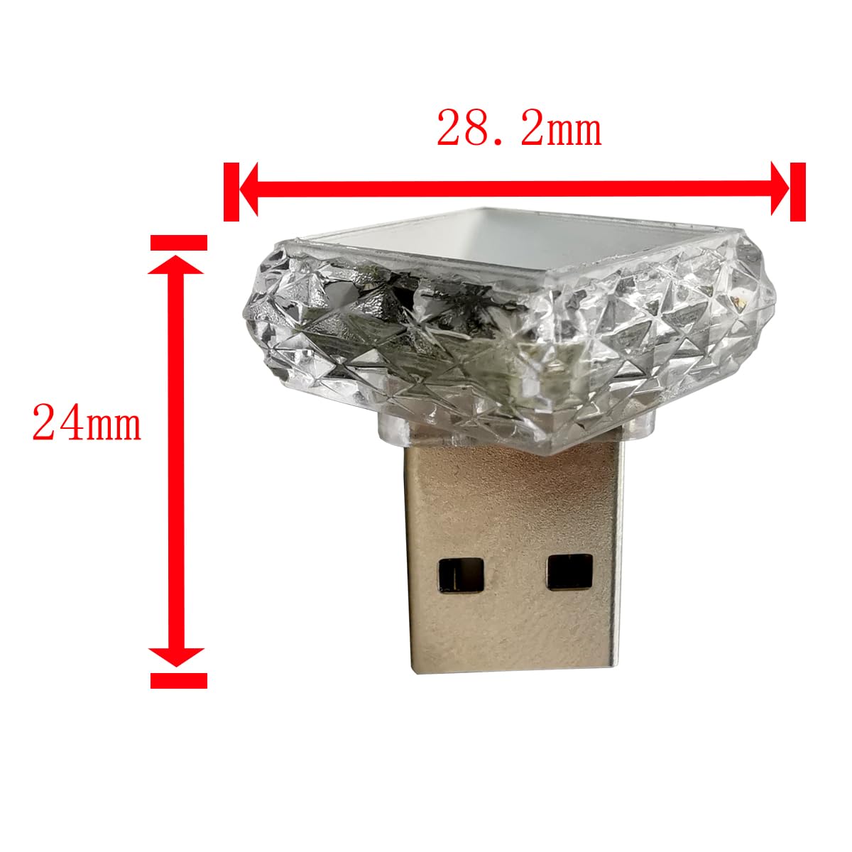 CTRICALVER Mini luce notturna, USB quadrata (touch) bianca (4 pcs) piccola luce di emergenza 5V/1A, luce ambientale USB, materiale PC, adatta a varie prese USB come power bank e automobili