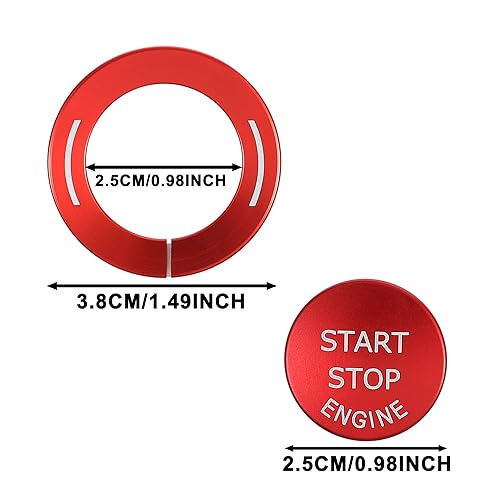 Miniatura 2 de TOMALL Anillo de arranque de motor de automóvil compatible con Nissan X-Trail 2014 2015 2016 2017 2018 2019 2020 2021 cubierta de botón de encendido