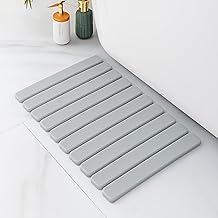 Pure 4Home Diatomite Bath Mat Foldable Roll Up | Diatomite Stone Mat Quick Drying Non-Slip and Antibacterial | Absorbent Bath Mat for Shower and Sink (Grey)