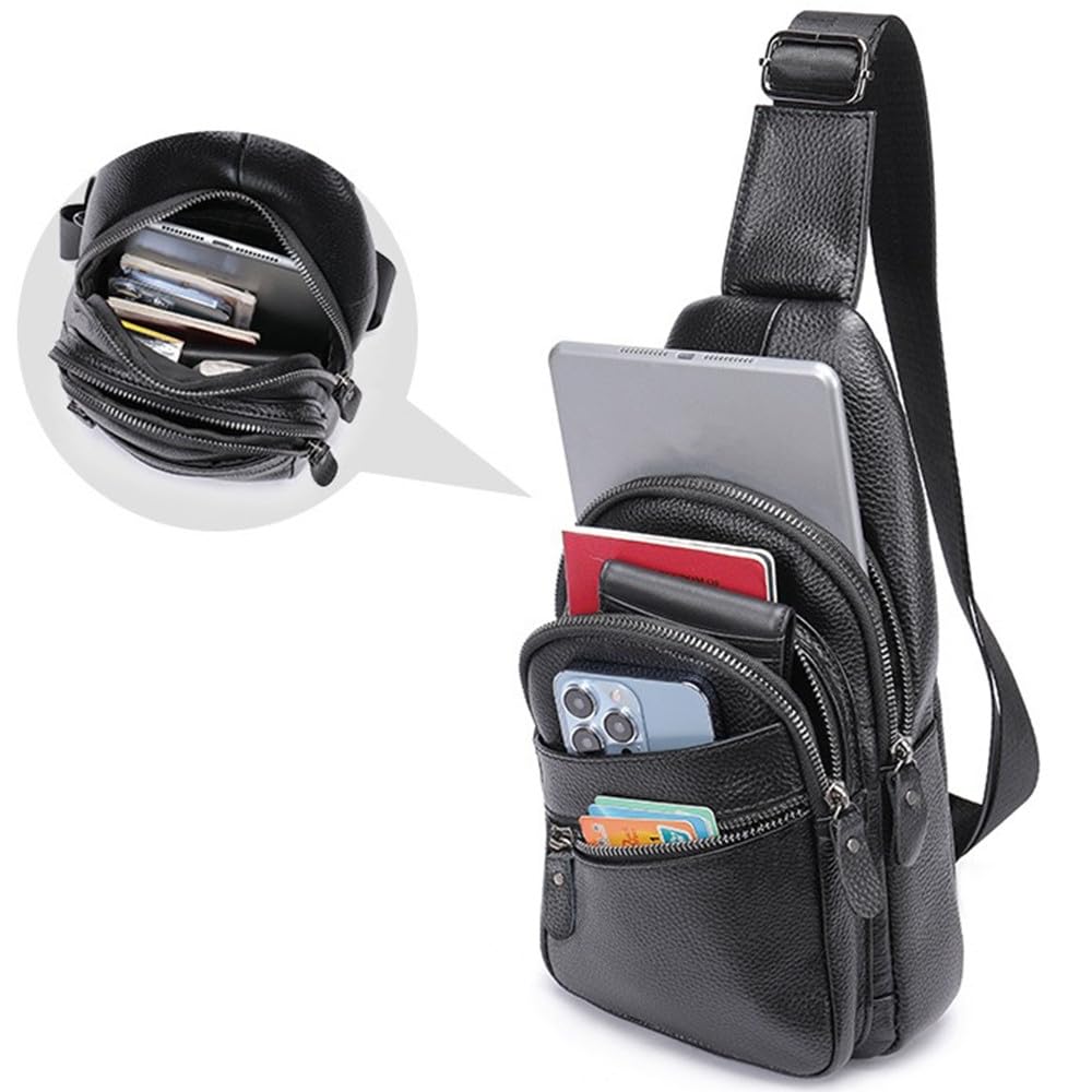 Torba na ramię, torba na klatkę piersiową ze skóry bydlęcej, męska nerka, nerka, torby crossbody