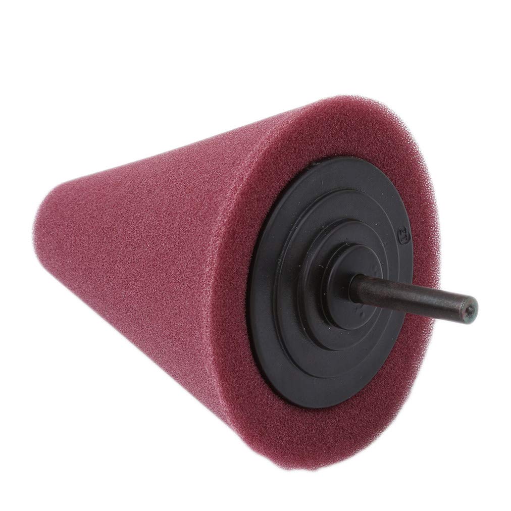 Sevenfly Wheel Sponge Buffing Polishing Cone for Automotive Car Wheel Hub Care Metal Polish Buffing Polishing Ball(Dark red)