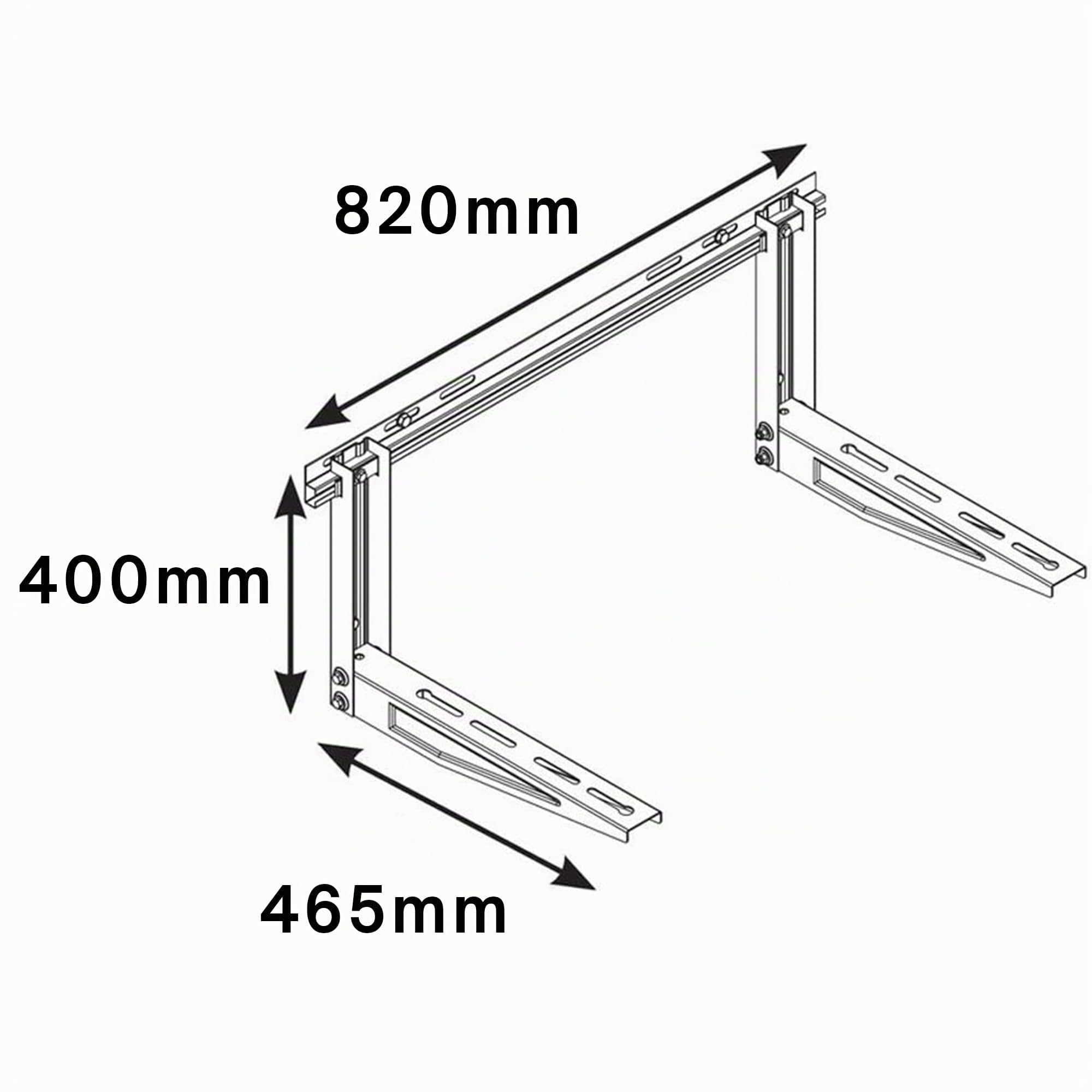 Fischer KLIMA KLIK 465 Klimaanlagenhalterungen für Außengeräte, Armlänge 465 mm, Ablagen aus verzinktem Stahl, Schnellanschluss, inklusive Befestigungssystem Fischer SX- und Antivibrationsfüße