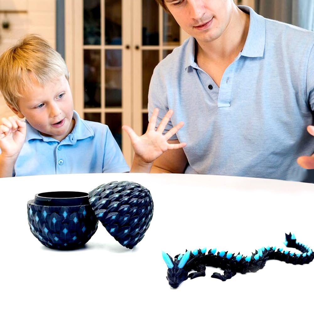 Uovo Di Drago Luminoso Stampato in 3D, Uovo Di Drago Articolato e Giunti Flessibili, Draghi di Articolato con Ovoide, Gioco da Scrivania per La Casa, Adulti, Ufficio, Geschenke