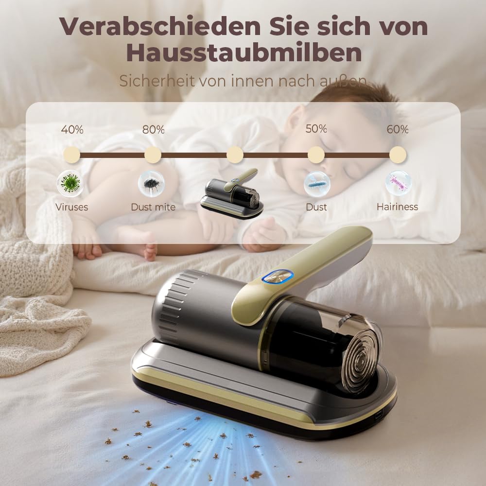 Amazon.de: Milbensauger Fr Matratzen, Ultra Vortex Milbensauger mit  UV-Licht, Bekmpft Bettwanzen, Absaugung Matratzenreiniger, Polsterreiniger  ...