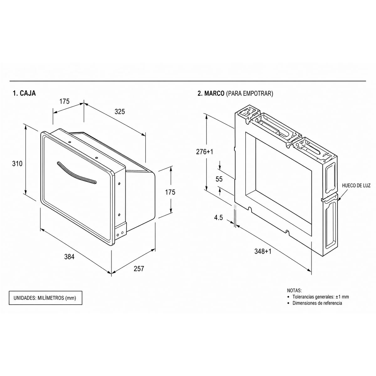 Genérico Tolva para Mueble Cafetero Empotrable de Acero Inoxidable - Cajón para posos de café en cafetero hostelería.