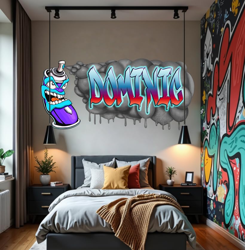Vinilo decorativo personalizado estilo graffiti 3D miniatura 5