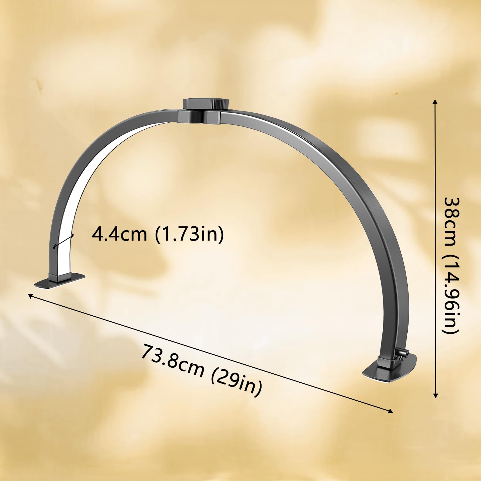 Halbmond Lampe für Nagel Schreibtisch, 74CM Faltbare LED Nageltischlampe für Nail Tech mit Telefonhalter, Halbmond Licht Ästhetiker Wimpern Licht für Wimpernverlängerungen, Tattoo (Schwarz)