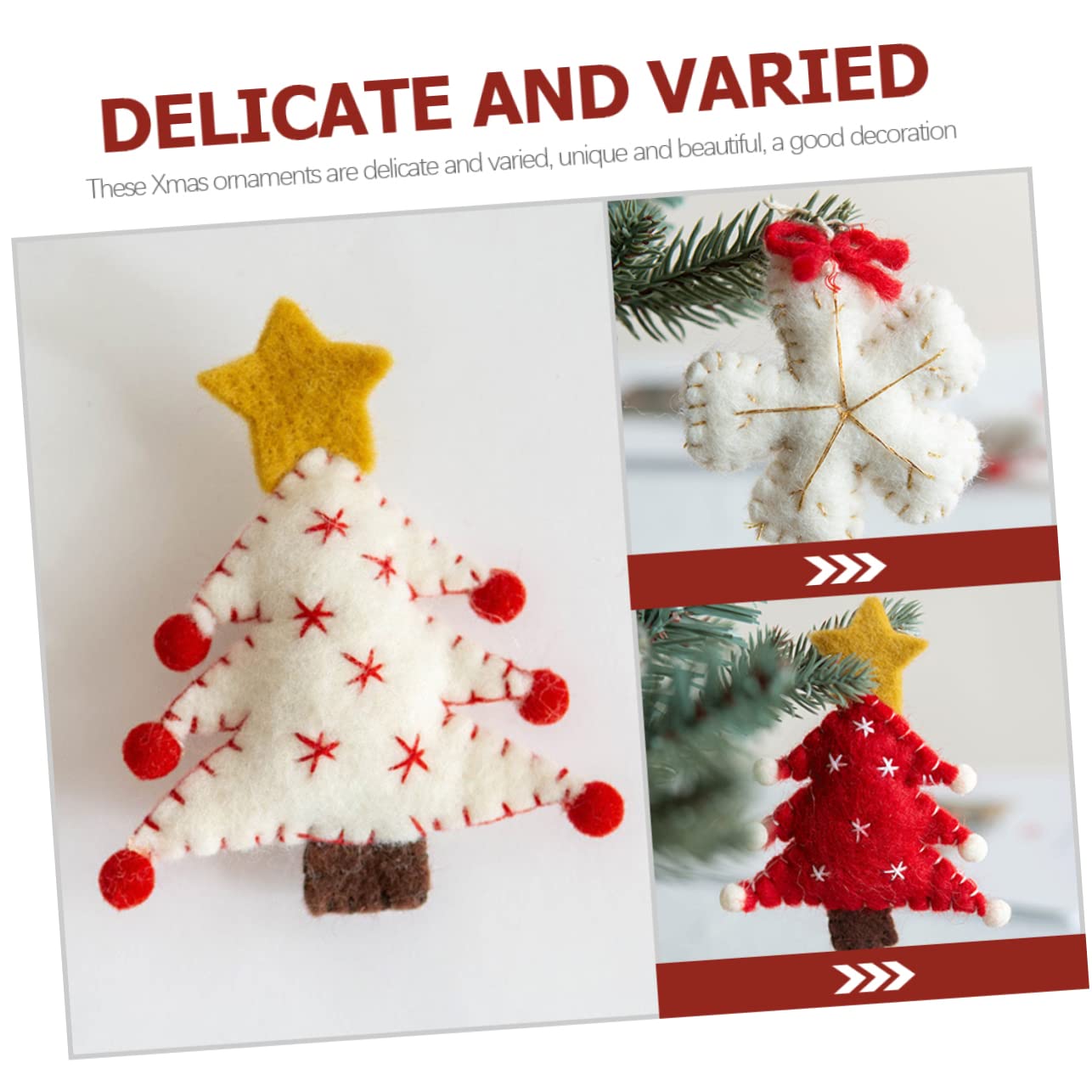 PRETYZOOM 12 Pz Addobbi Natalizi Addobbi Per Alberi Di Natale Decorazioni Da Appendere All'albero Di Natale Ciondoli Appesi in Feltro Natalizio Regali Di Ornamento Di Provato