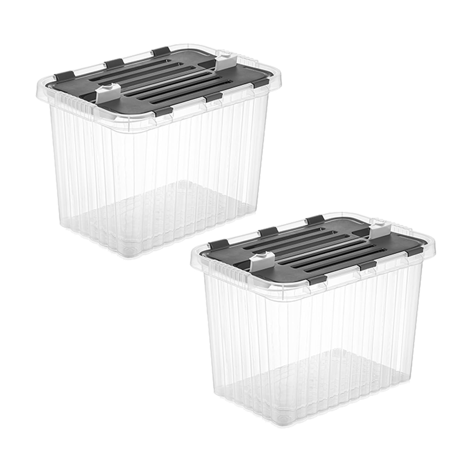 Superio 26 L Deep Storage Container with Hinged Lid 27.5 Quart (2 Pack)