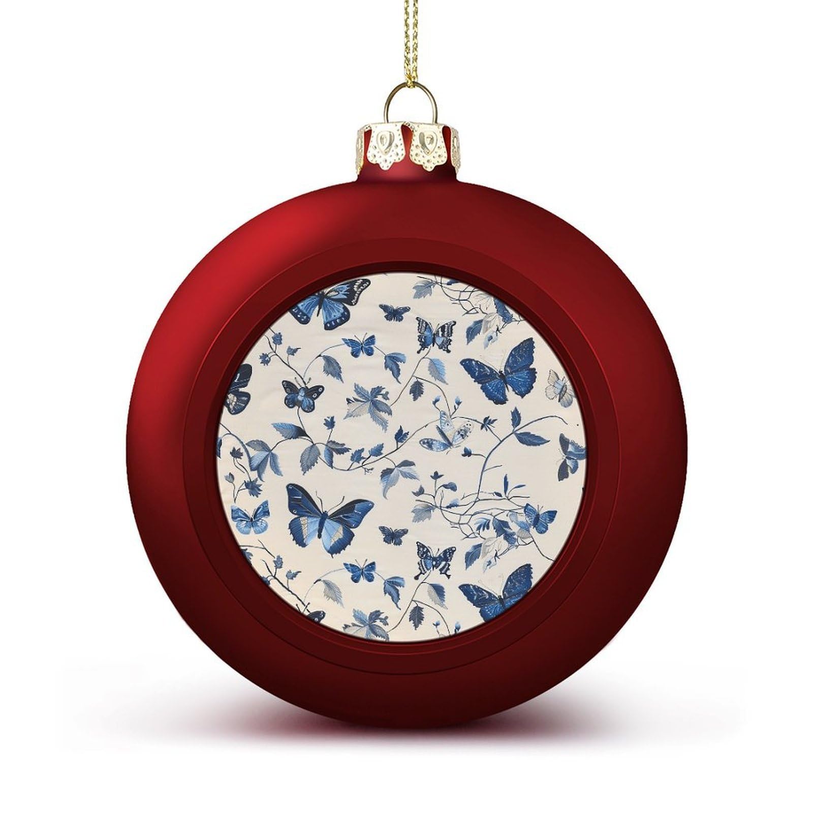 Butterflies and Moths Christmas Balls Ornaments for Xmas Christmas Tree 1.6" Hanging Shatterproof Xmas Balls Hanging Decor Pendants for Holiday Party Outdoor Indoor DIY Craft Supplies