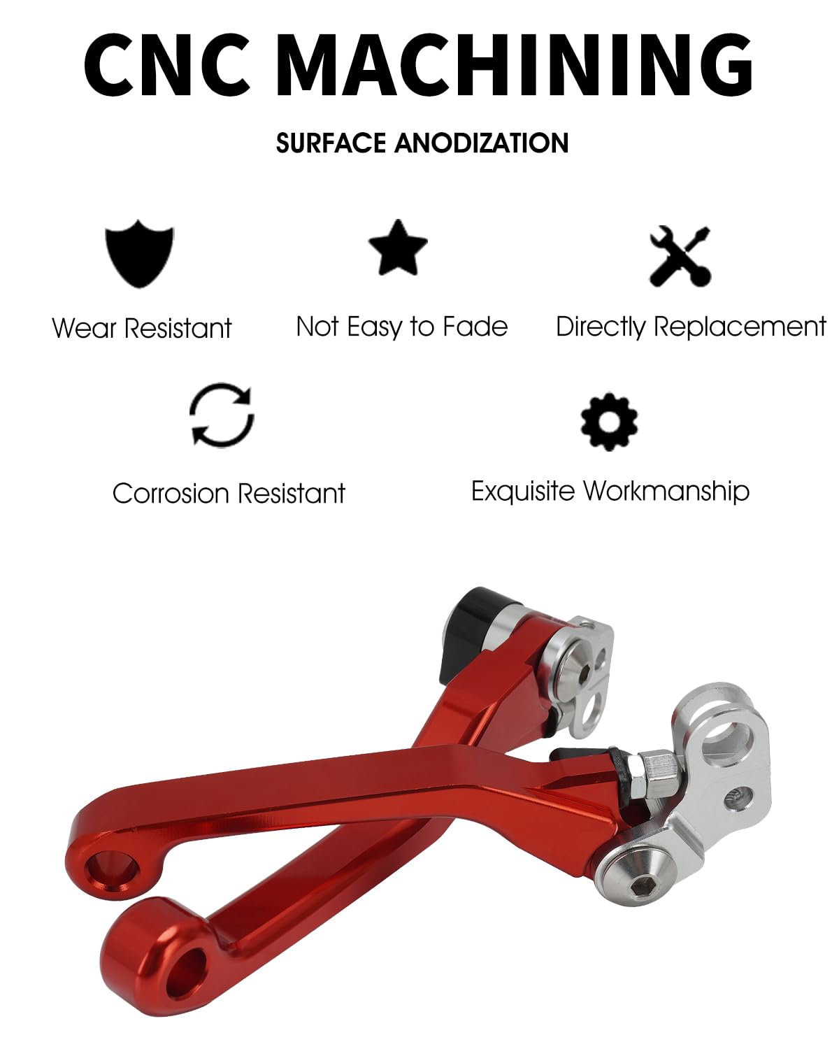 JFG RACING Leve del freno per Surron Light Bee, leva della frizione pieghevole e regolabile, ricambio per bici da cross elettrica Sur Ron Light Bee X/Light Bee S/X160/X260-rosso