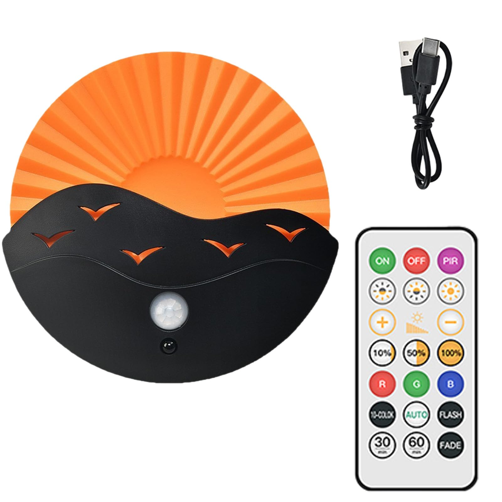 Buxuaaaa Sunrises Effect Atmospheres Light Night Lamp with Motion Sensors Rechargeable Spotlights for Lighting Enduring Rechargeable Sunrises Effect Atmospheres Light
