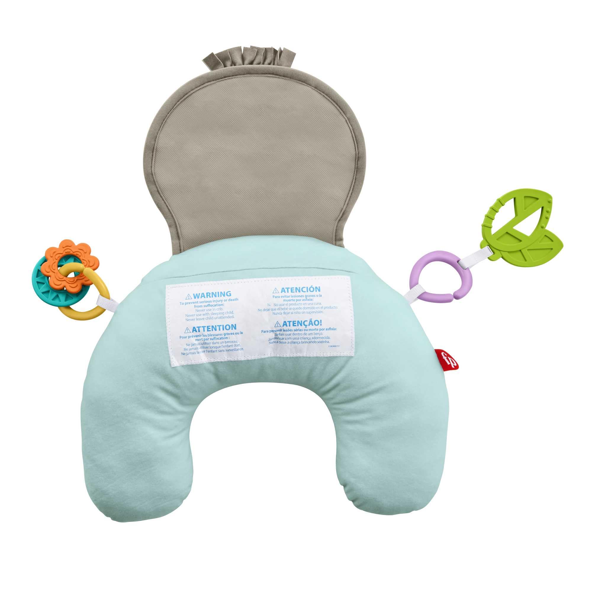 Fisher-Price Poduszka z wibracjami Muzyczny leniwiec z podparciem podczas zabawy na brzuszku + zabawki aktywizujące, GRR01